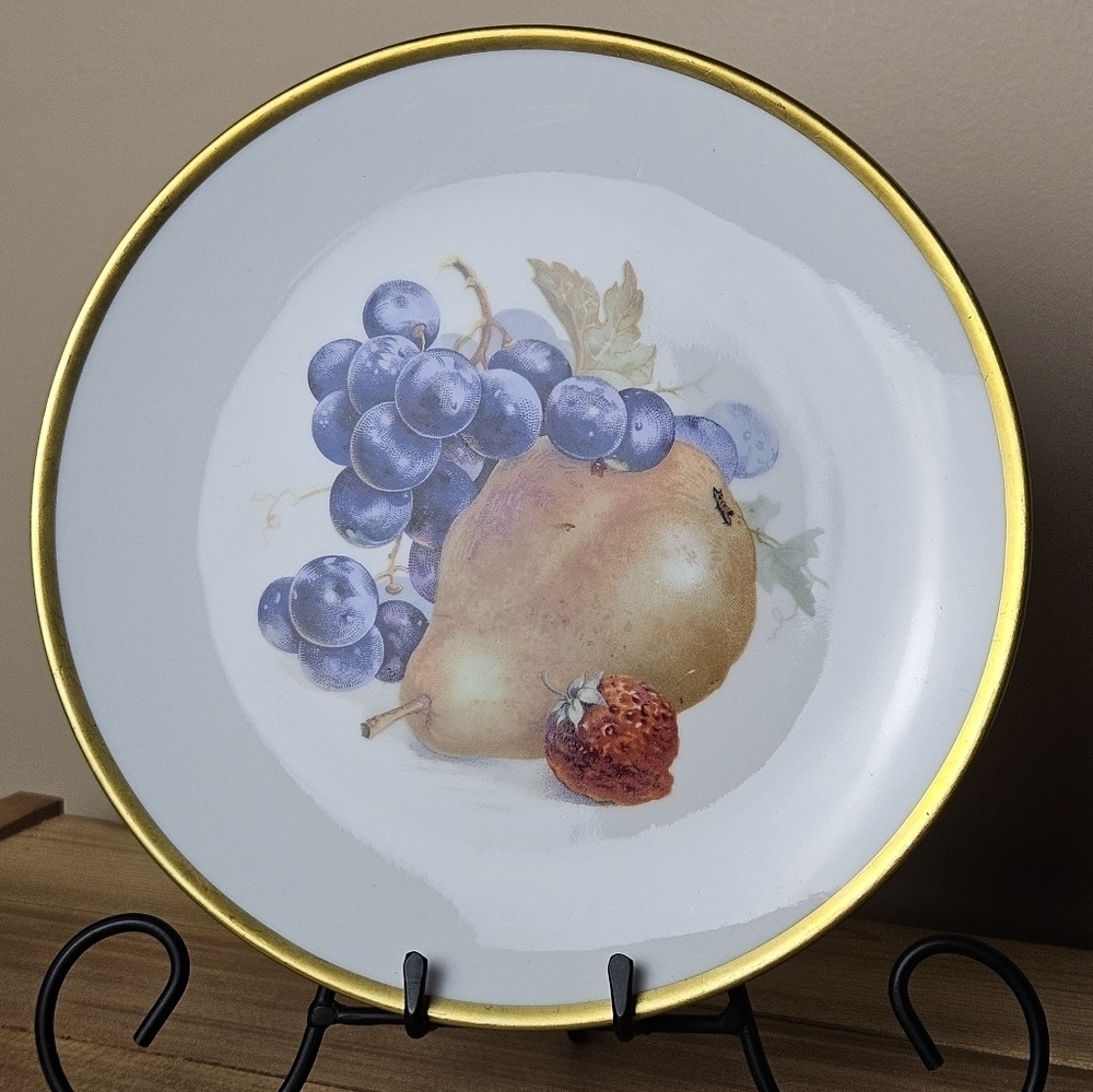 Vintage PMR Bavaria Germany Golden Crown Harvest Fruit Plate       